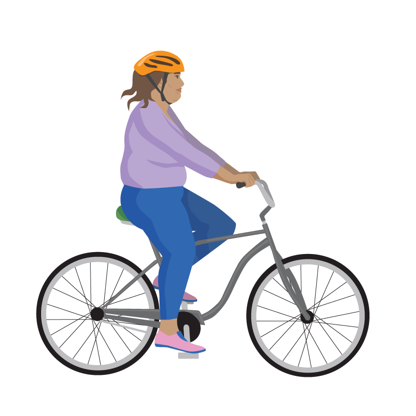 A person cycling