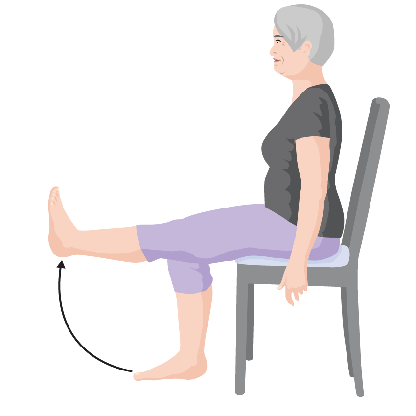 Image of person straightening leg in seated position