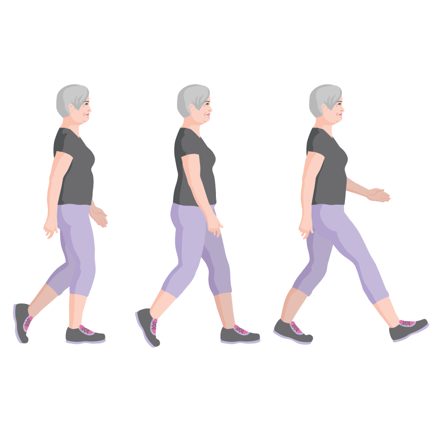 Image of person walking from side-on view